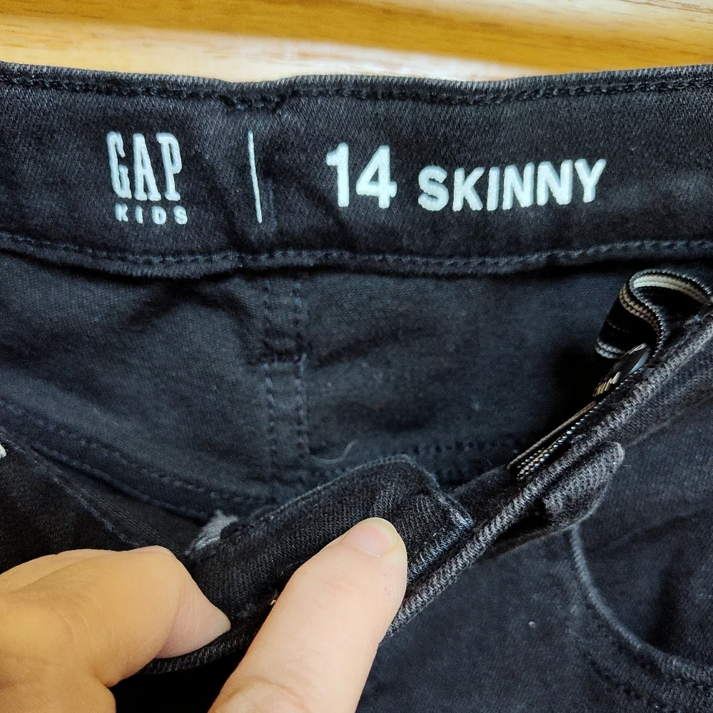 EUC --GAP Boys Black Destructed Jeans